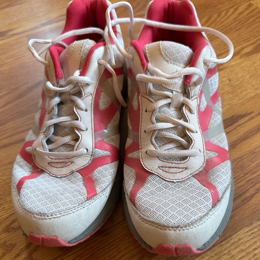 Women's Pink and White Athletic Shoes